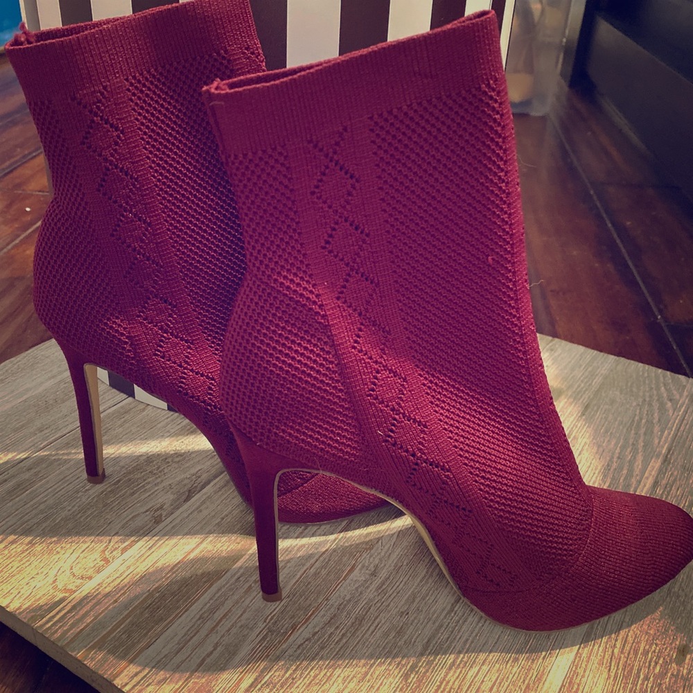 Burgundy Booties-Sold
